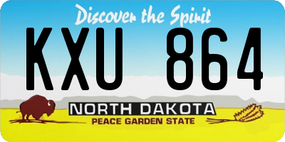 ND license plate KXU864