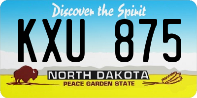 ND license plate KXU875