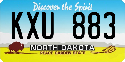 ND license plate KXU883