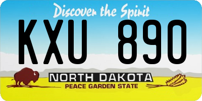 ND license plate KXU890