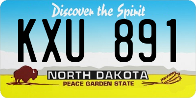 ND license plate KXU891