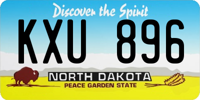 ND license plate KXU896
