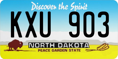 ND license plate KXU903