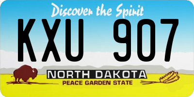 ND license plate KXU907