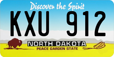 ND license plate KXU912
