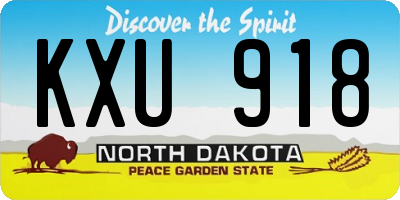 ND license plate KXU918