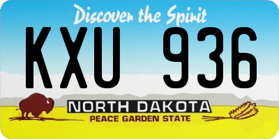 ND license plate KXU936
