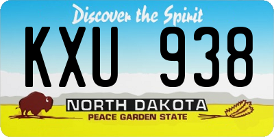 ND license plate KXU938