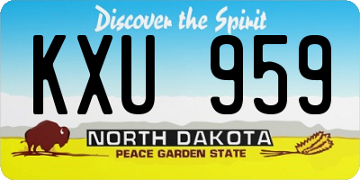 ND license plate KXU959