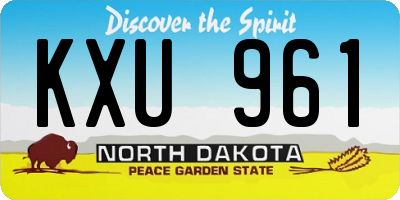 ND license plate KXU961