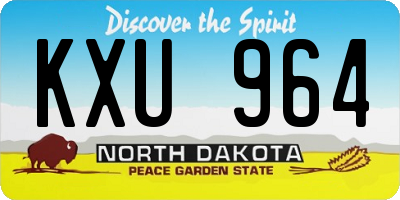 ND license plate KXU964