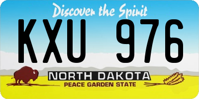ND license plate KXU976