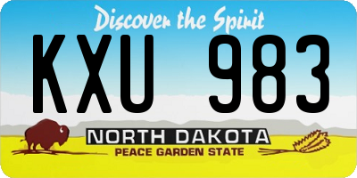 ND license plate KXU983