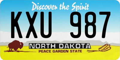 ND license plate KXU987