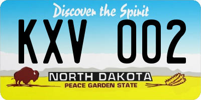 ND license plate KXV002