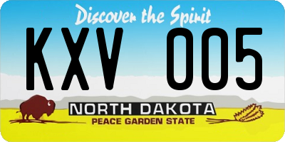 ND license plate KXV005
