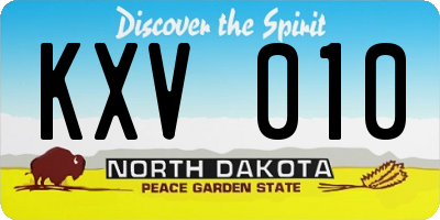 ND license plate KXV010