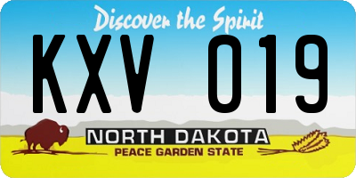 ND license plate KXV019