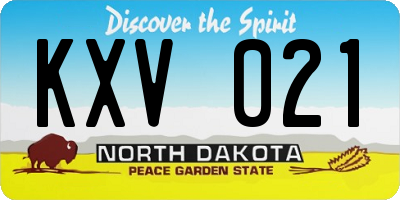 ND license plate KXV021