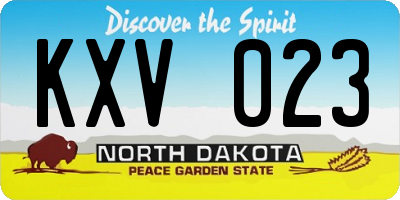 ND license plate KXV023