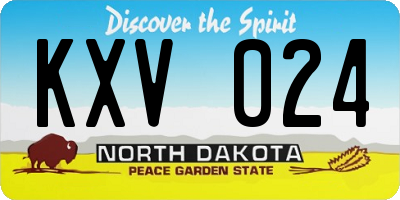 ND license plate KXV024