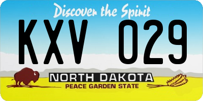 ND license plate KXV029