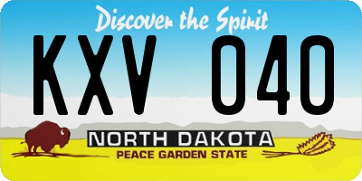 ND license plate KXV040