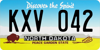 ND license plate KXV042