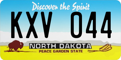 ND license plate KXV044
