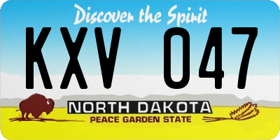 ND license plate KXV047