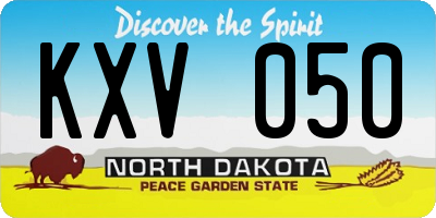 ND license plate KXV050