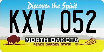 ND license plate KXV052