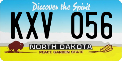 ND license plate KXV056