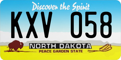 ND license plate KXV058