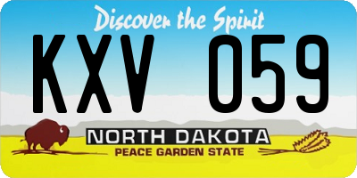 ND license plate KXV059