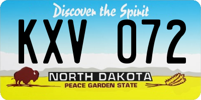 ND license plate KXV072