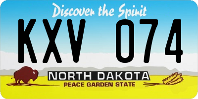ND license plate KXV074