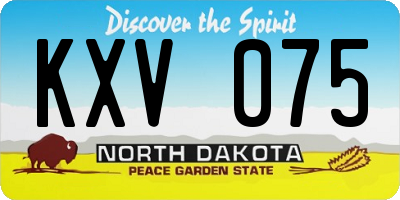 ND license plate KXV075
