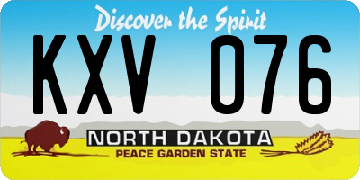 ND license plate KXV076