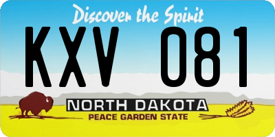 ND license plate KXV081