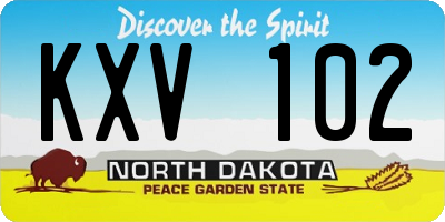 ND license plate KXV102
