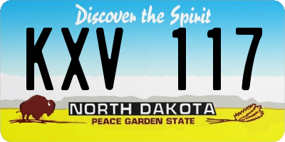 ND license plate KXV117