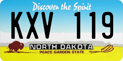 ND license plate KXV119