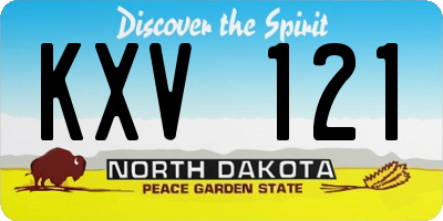 ND license plate KXV121