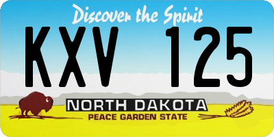 ND license plate KXV125