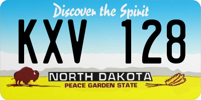 ND license plate KXV128