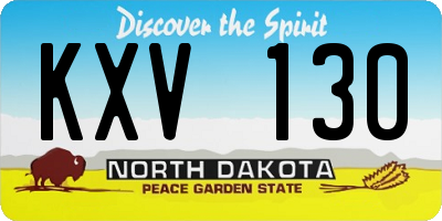 ND license plate KXV130