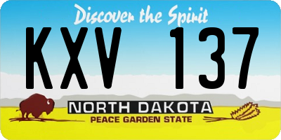 ND license plate KXV137