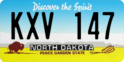 ND license plate KXV147