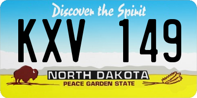 ND license plate KXV149
